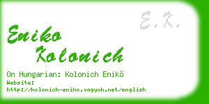 eniko kolonich business card